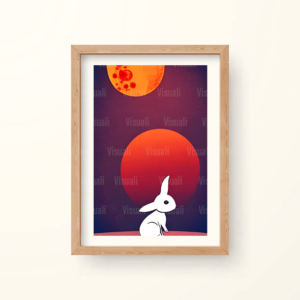 Fantasy Rabbit under the Moon | Wall Art | Digital Download | Prints