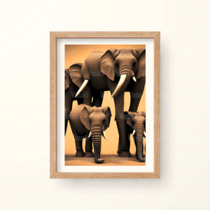 Cozy Elephant Family | Baby Elephant | Digital Download | Wall Art | Prints | Portrait